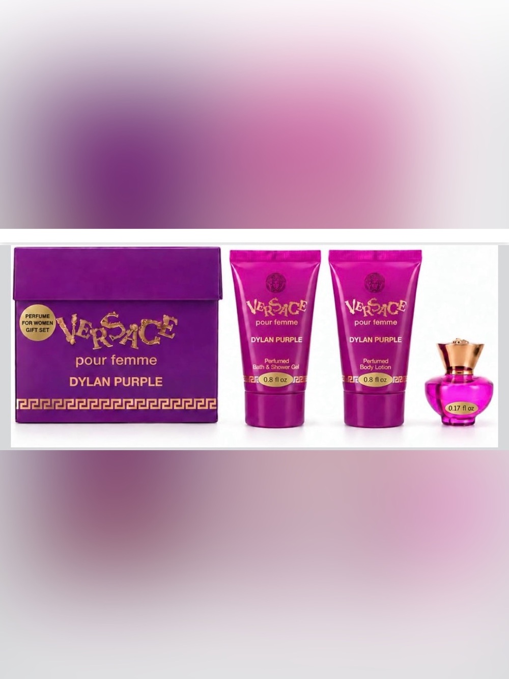 Versace Dylan Purple Bath & Shower Gel - with-Travel Size Set